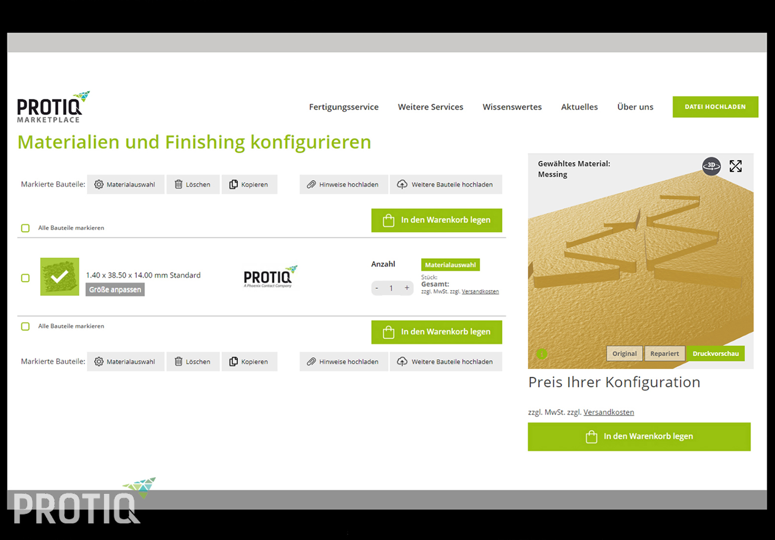 PROTIQ Marketplace revolutioniert den Bestellprozess industrieller Bauteile mit Visualisierung